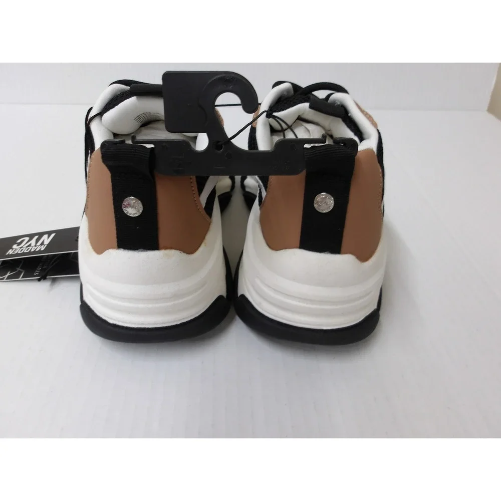 Madden NYC Mens Chunky‎ Dad Sneakers White Black Tan  Sz 6 / #26703